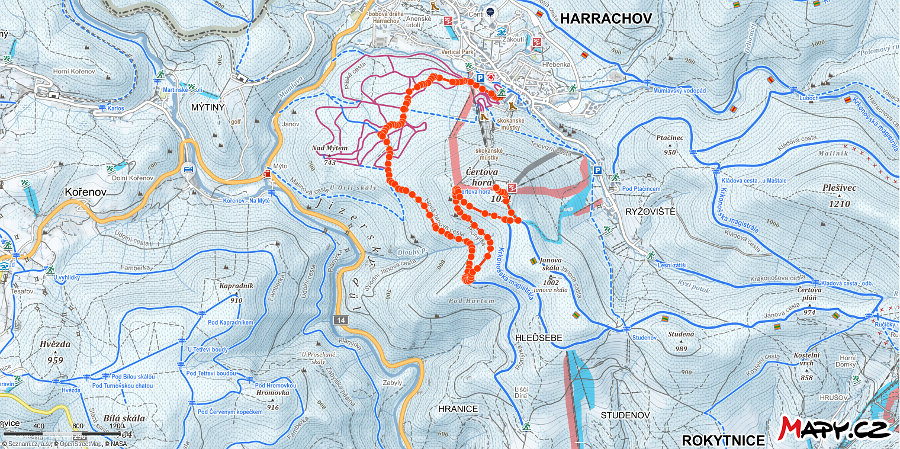 Mapa skialp - Harrachov