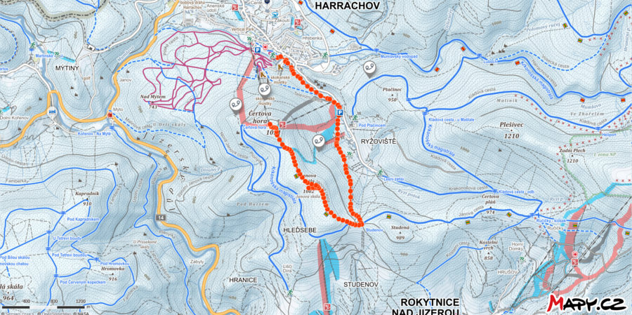 Mapa skialp - Harrachov